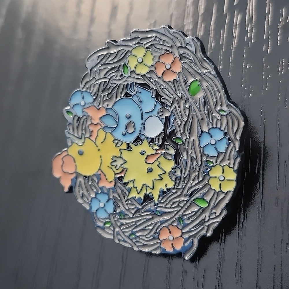 Pokemon in Nest Enamel Pin